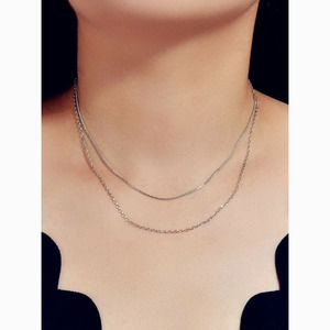 3/$30 Silver Dainty Layered Statement Necklace